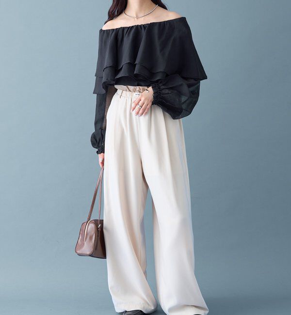  「シアーフリル長袖ブラウス」|シャツ・ブラウス|