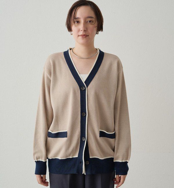  「配色ラインニットカーデ」|ニット・セーター|