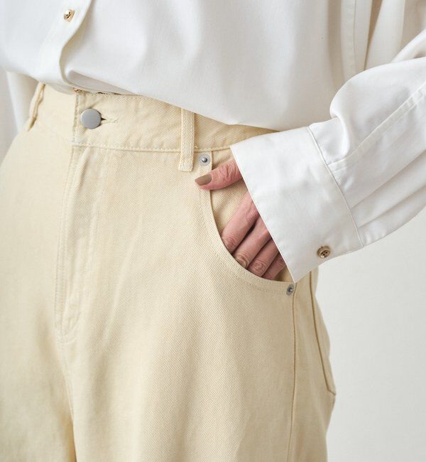  「ワイドカラーデニムパンツ」|デニム|