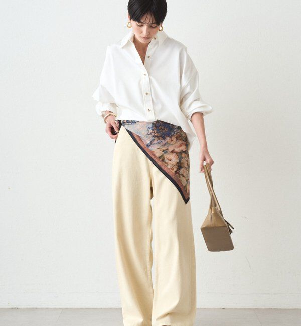  「ワイドカラーデニムパンツ」|デニム|