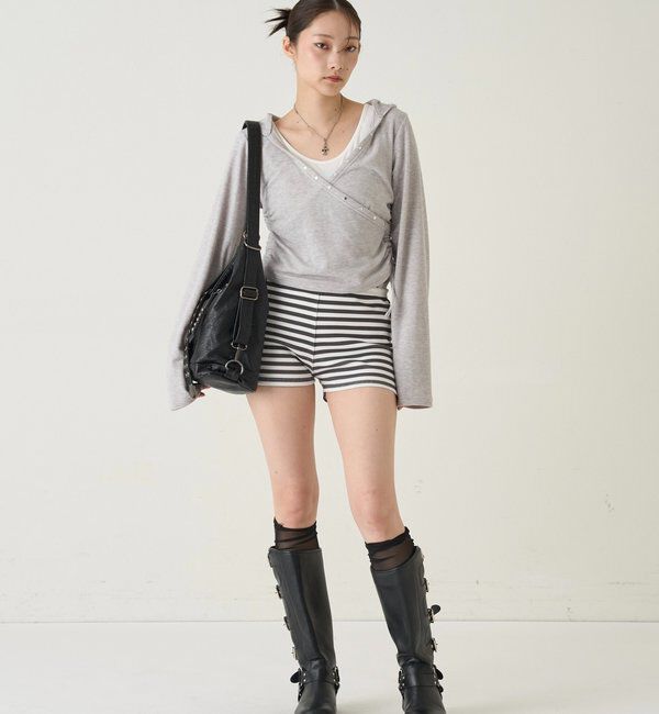  「【SLOPPY】 RIBBED SHORTS/リブショートパンツ」|チノ|