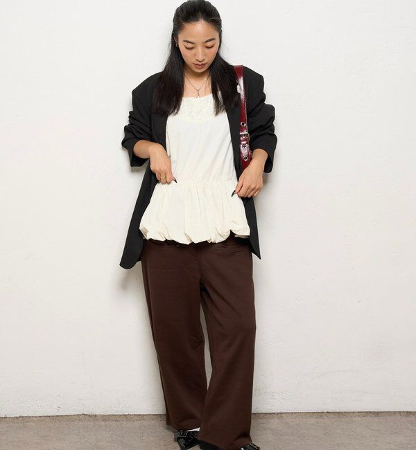  「【低身長・高身長対応】SLASH POCKET SWEAT EASY PANTS」|チノ|