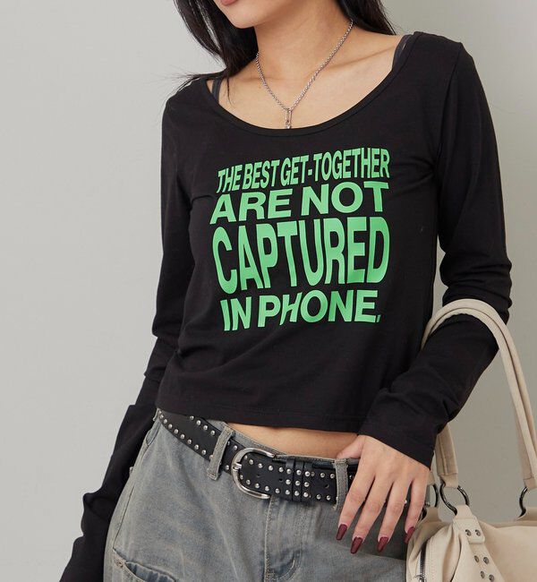  「MESSAGE TOPS」|Tシャツ・カットソー|ブラックその他1