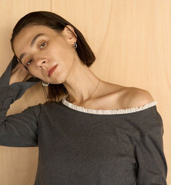  「〈C.L〉フリル襟ボートネックTシャツ」|Tシャツ・カットソー|