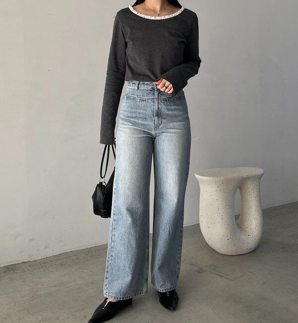  「〈C.L〉フリル襟ボートネックTシャツ」|Tシャツ・カットソー|