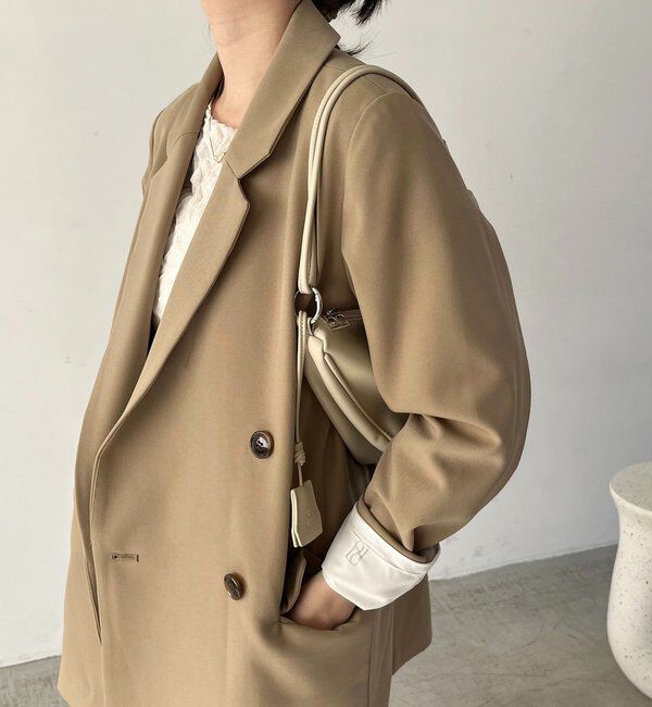  「【再販・サイズ展開あり・WEB限定カラー/グレージュ】Wテーラージャケット」|テーラードジャケット|