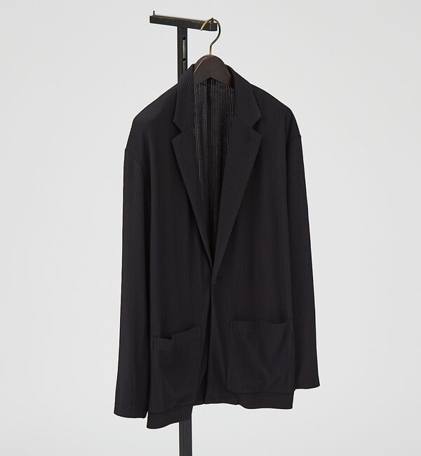 ABAHOUSE「【セットアップ対応】プリーツ イージー ジャケット」|テーラードジャケット|ブラック