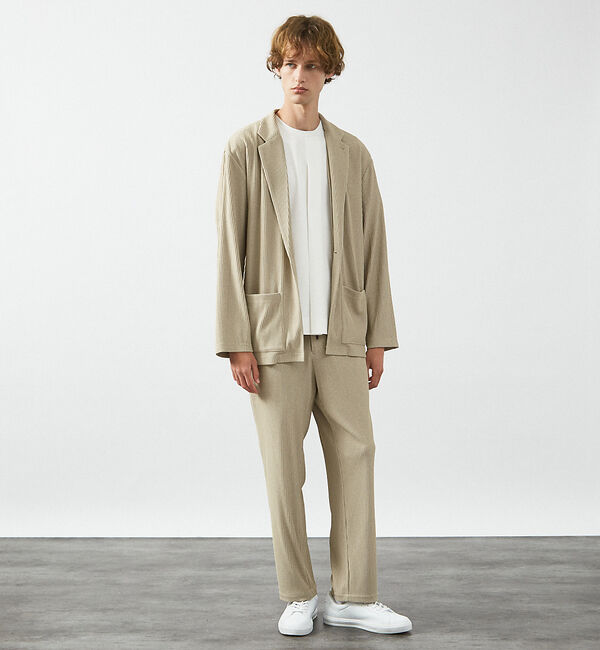 ABAHOUSE「【セットアップ対応】プリーツ イージー ジャケット」|テーラードジャケット|