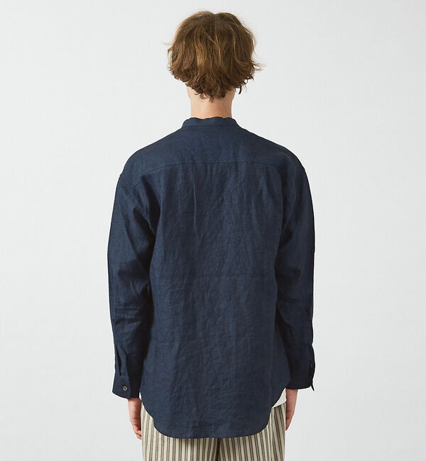 ABAHOUSE「【LUXE Linen Solaro】バンドカラー リネンシャツ」|シャツ・ブラウス|