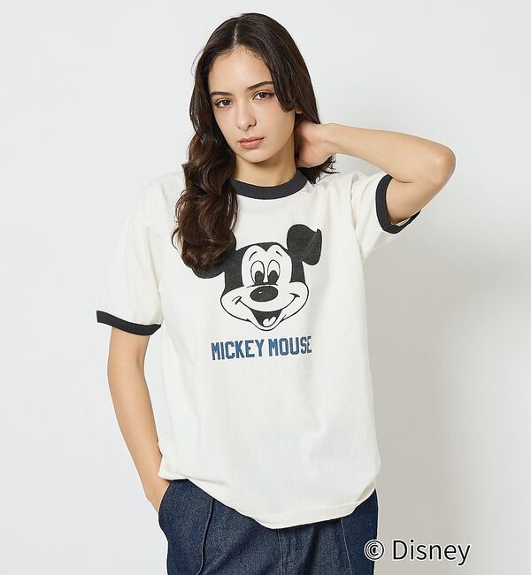 ABAHOUSE「【JOHNBULL/ジョンブル】MICKEY MOUSE RINGER T/ミッ」|Tシャツ・カットソー|ホワイト