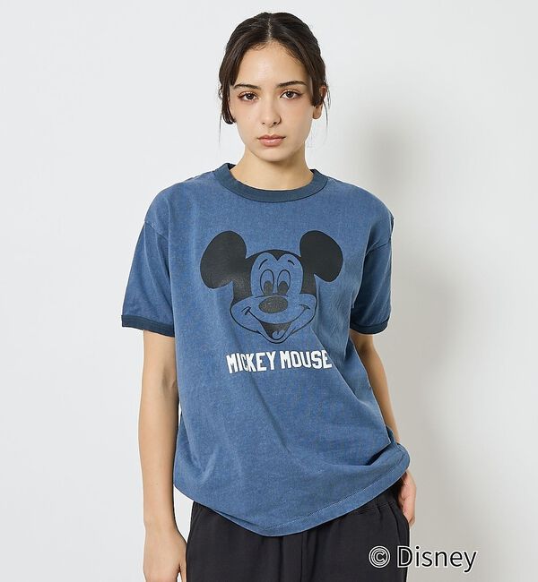 ABAHOUSE「【JOHNBULL/ジョンブル】MICKEY MOUSE RINGER T/ミッ」|Tシャツ・カットソー|インディゴ