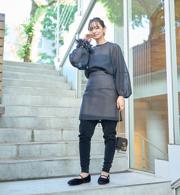 Rouge vif「シアーレイヤードサテンミニスカート」|スカート|