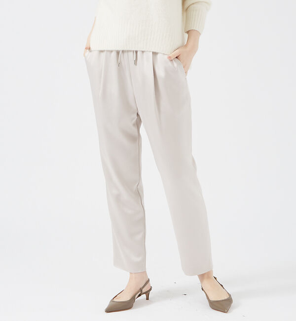 qualite「アセテートサテンドロストパンツ」|その他|ベージュ