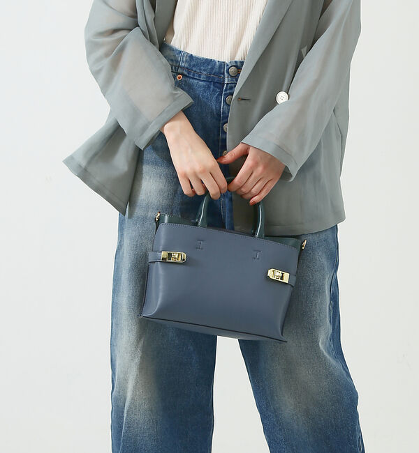 LOWELL things「【TVドラマ使用商品】Dual/ベルテッドスクエアminiトートBAG」|トートバッグ|ブルー