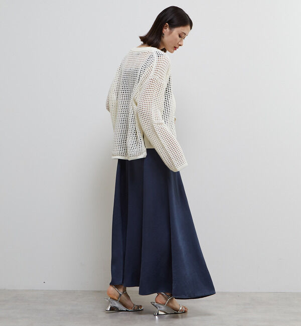 Soffitto「ジップ付きメッシュ編みニットカーディガン」|カーディガン|