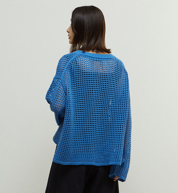 Soffitto「ジップ付きメッシュ編みニットカーディガン」|カーディガン|