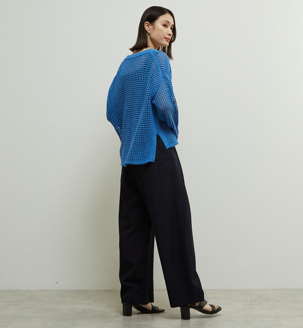 Soffitto「ジップ付きメッシュ編みニットカーディガン」|カーディガン|