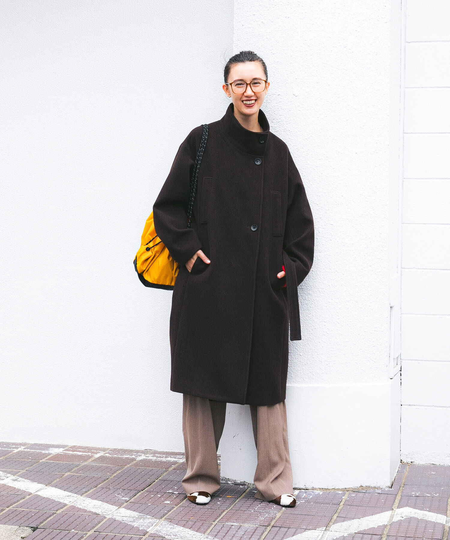 URBAN RESEARCH「スーパー100ウールスタンドカラーコート」|ノーカラーコート|