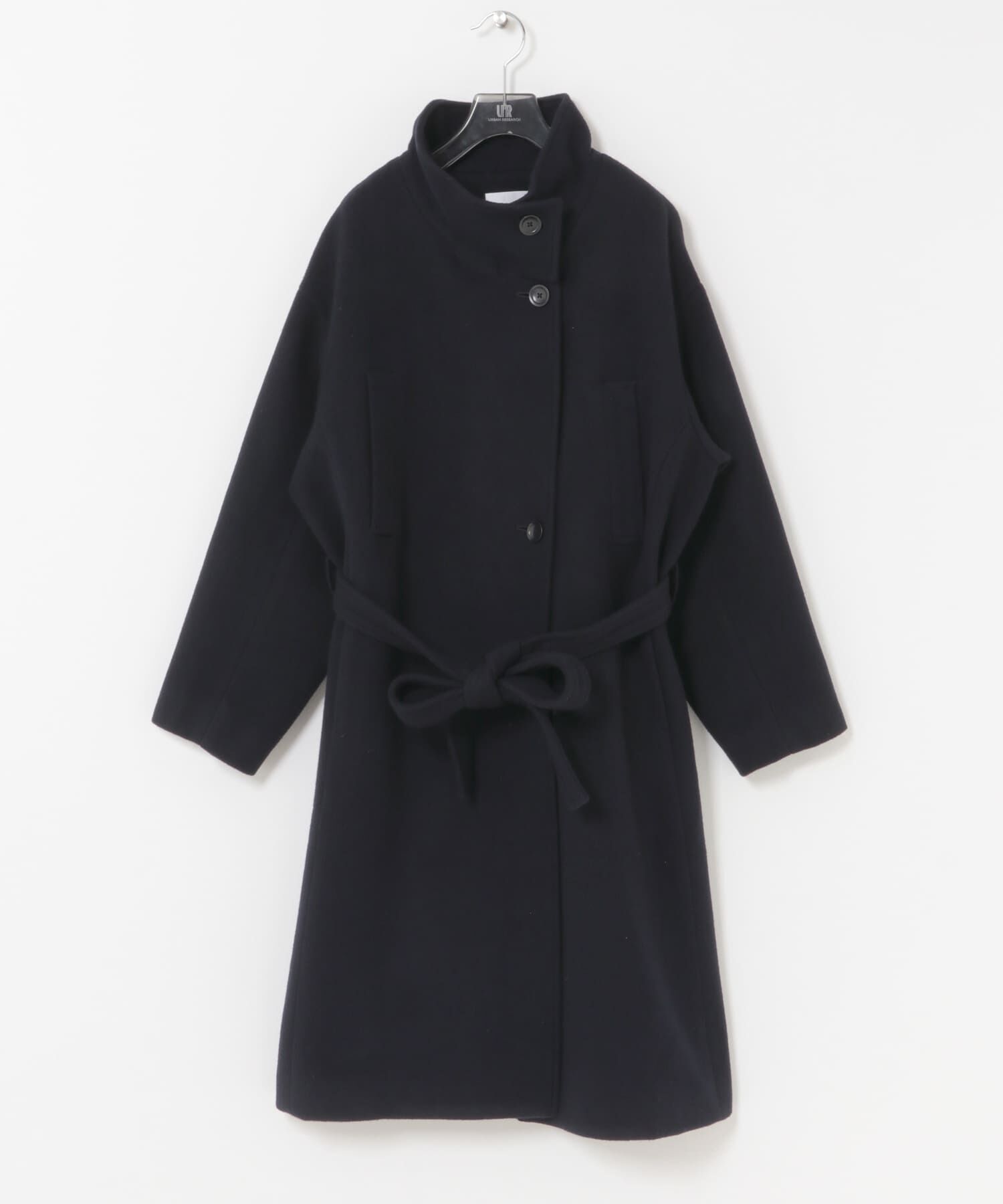 URBAN RESEARCH「スーパー100ウールスタンドカラーコート」|ノーカラーコート|
