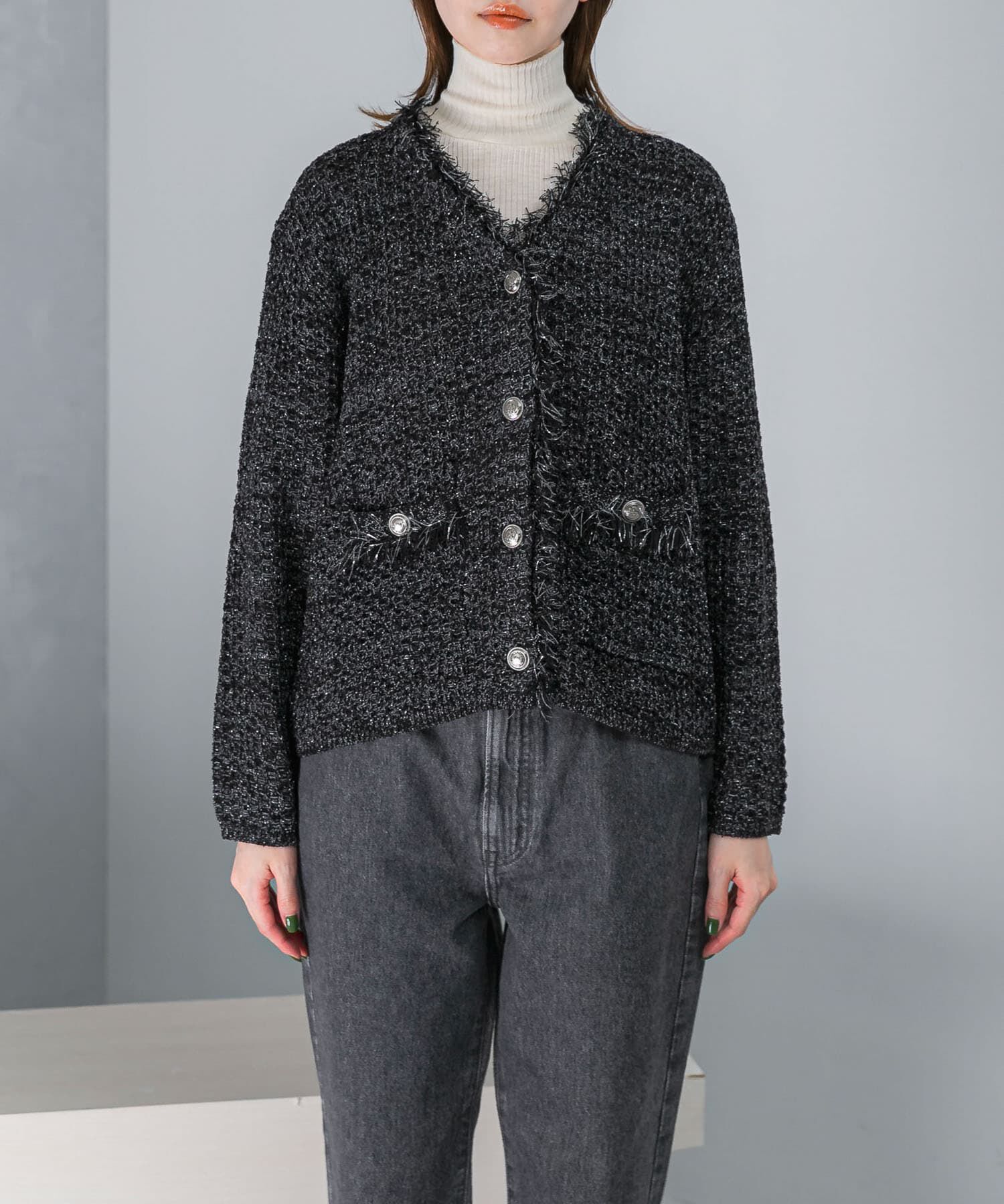 URBAN RESEARCH ROSSO「ツイードVネックカーディガン」|カーディガン|