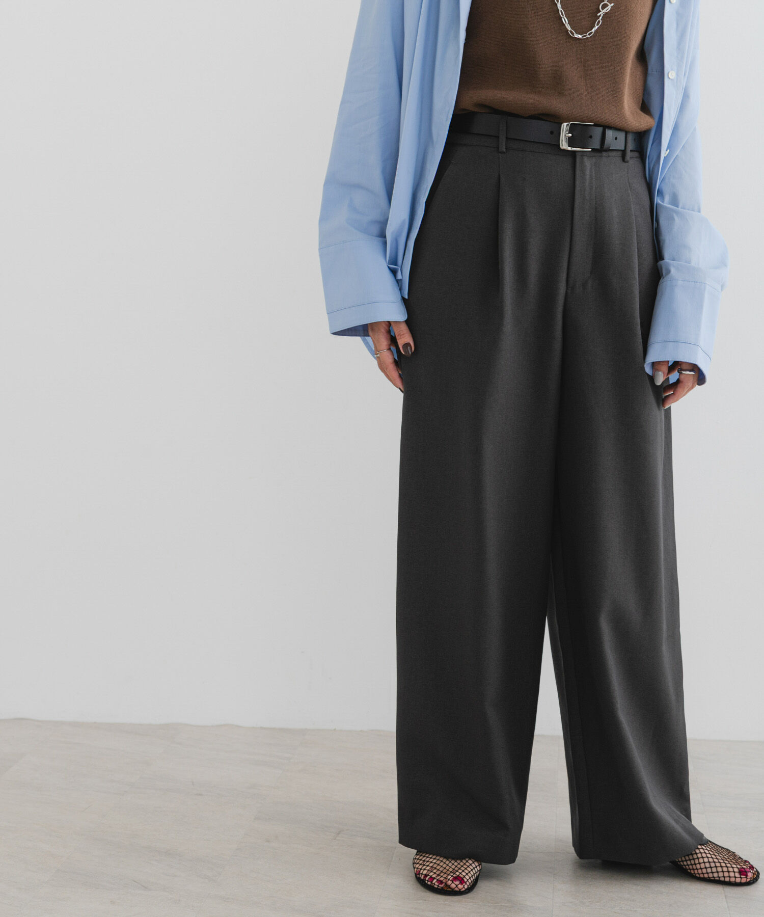 URBAN RESEARCH ROSSO「『UR TECH SMOOTHLUXE』F by ROSSO　タックワイドパンツ」|その他|