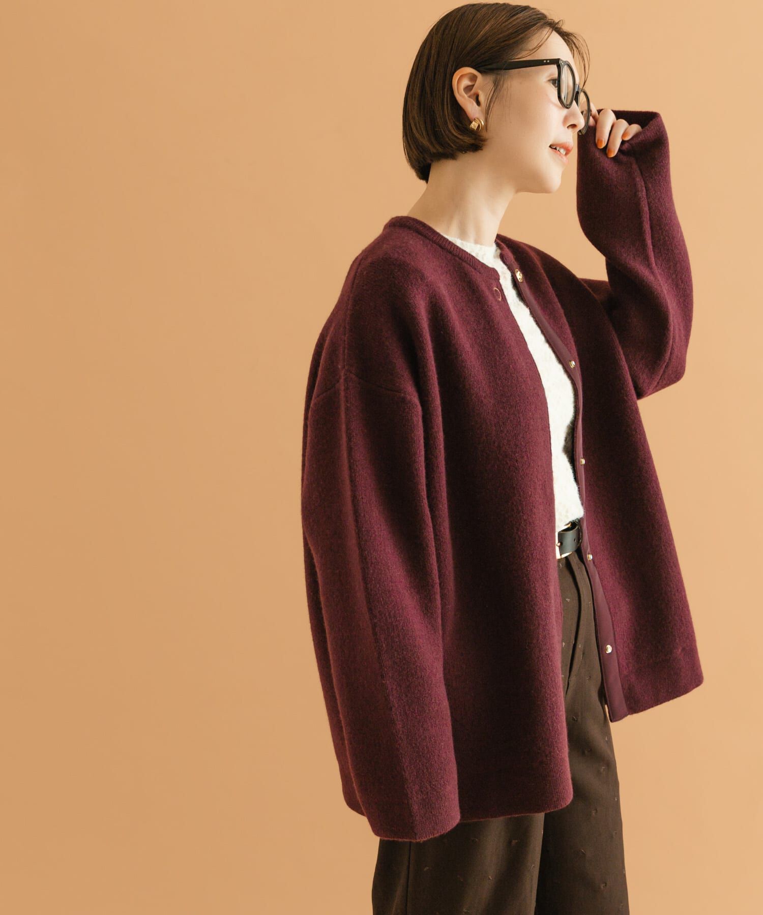 URBAN RESEARCH ROSSO「F by ROSSO　ハミルトン接結ニットコート」|ノーカラーコート|