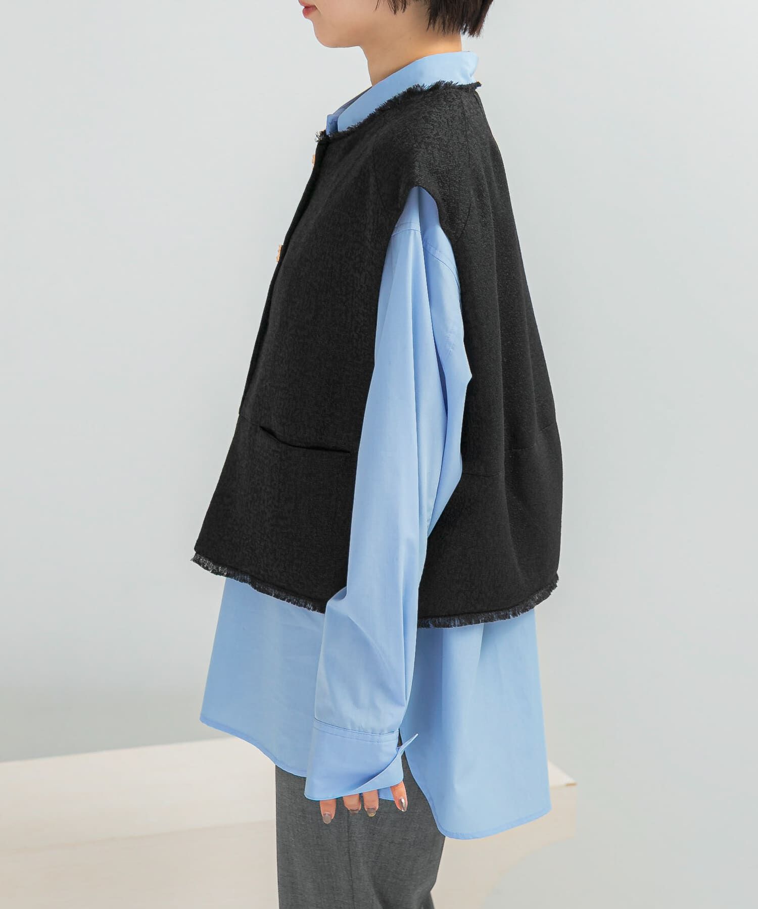 URBAN RESEARCH ROSSO「CHIGNON　ツイードショートベスト」|ベスト・ジレ|