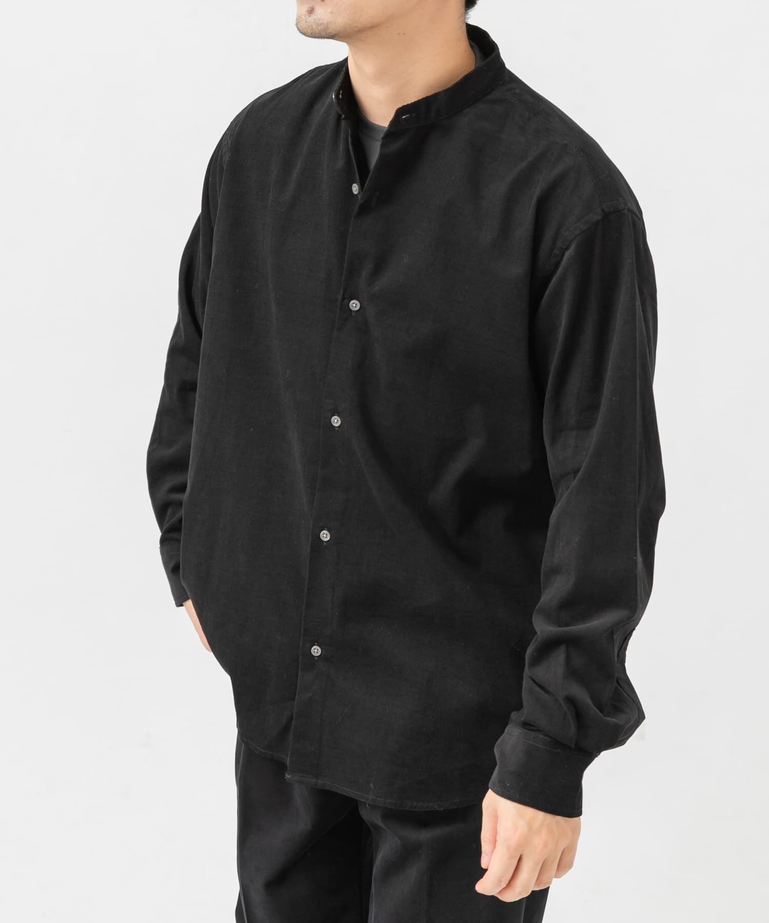 URBAN RESEARCH ROSSO「アーバンリラックスコーデュロイバンドシャツ」|シャツ・ブラウス|