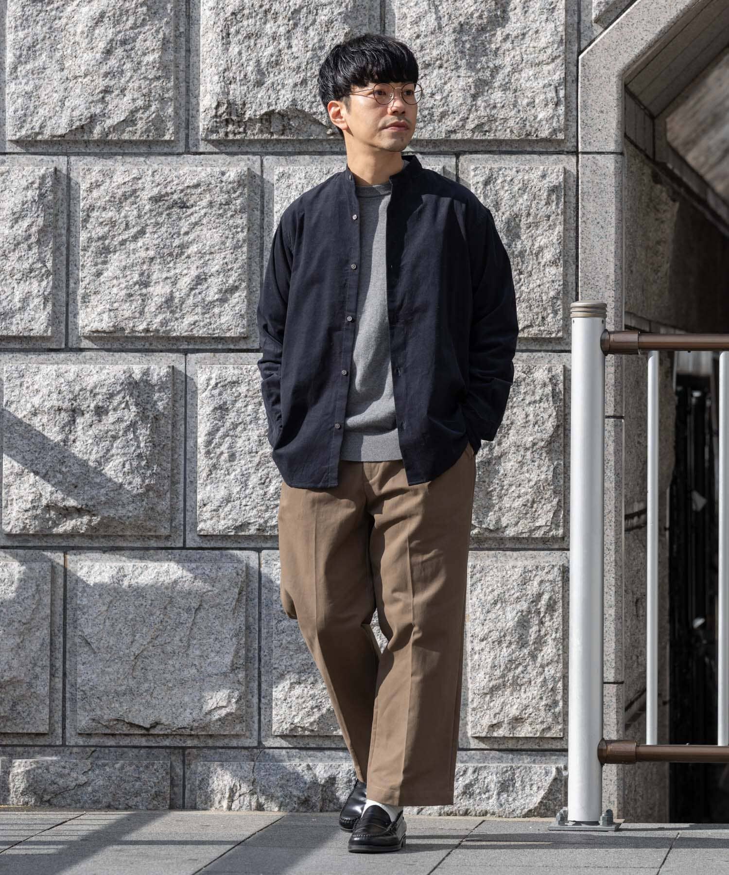 URBAN RESEARCH ROSSO「アーバンリラックスコーデュロイバンドシャツ」|シャツ・ブラウス|