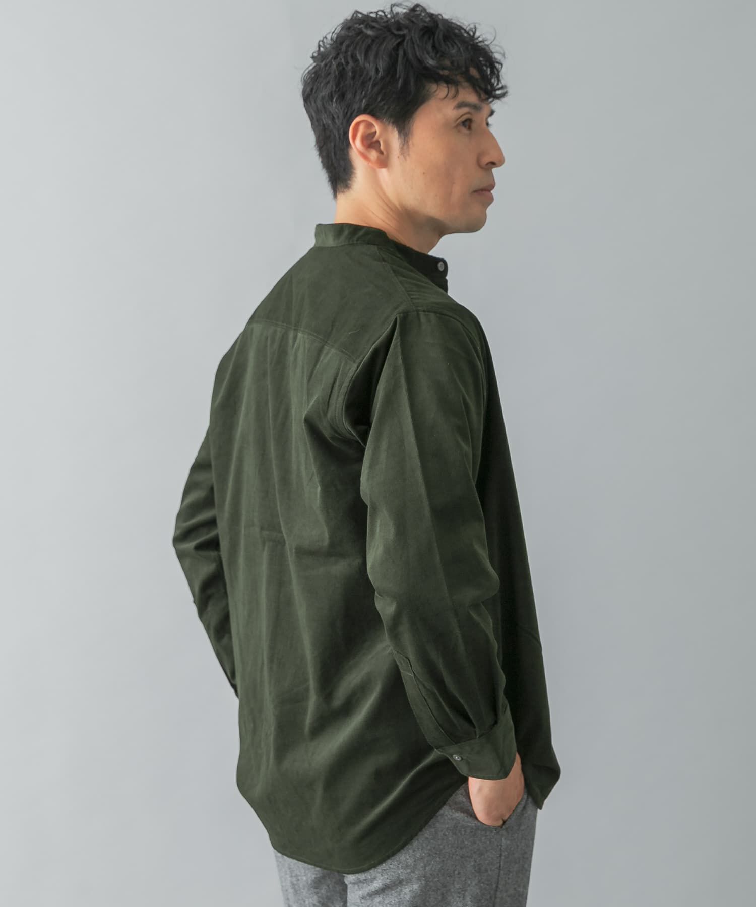 URBAN RESEARCH ROSSO「アーバンリラックスコーデュロイバンドシャツ」|シャツ・ブラウス|