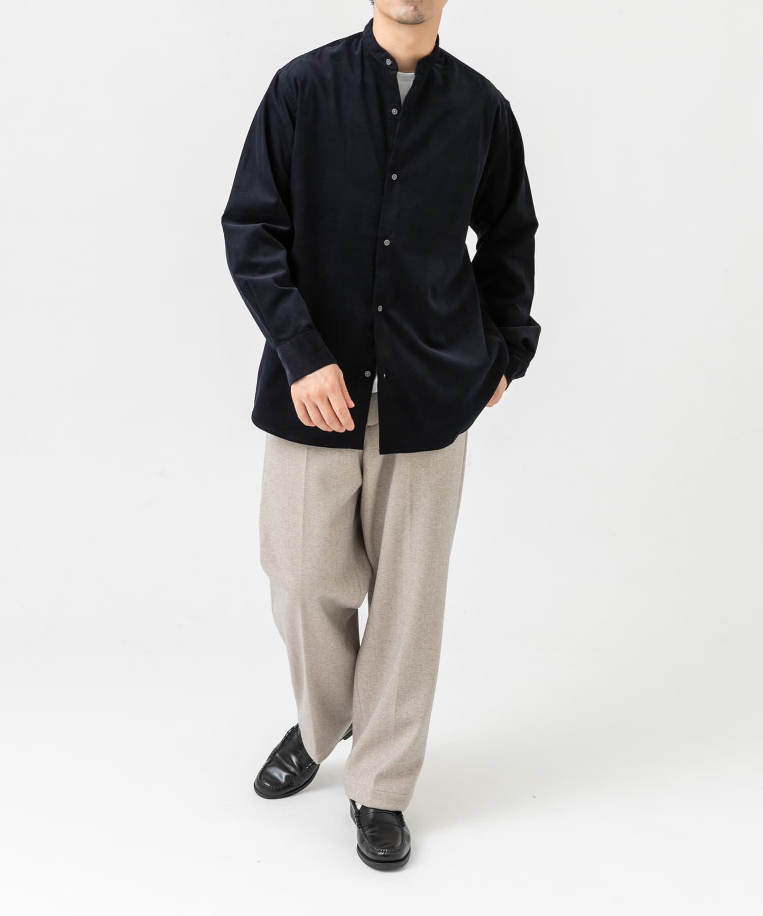 URBAN RESEARCH ROSSO「アーバンリラックスコーデュロイバンドシャツ」|シャツ・ブラウス|