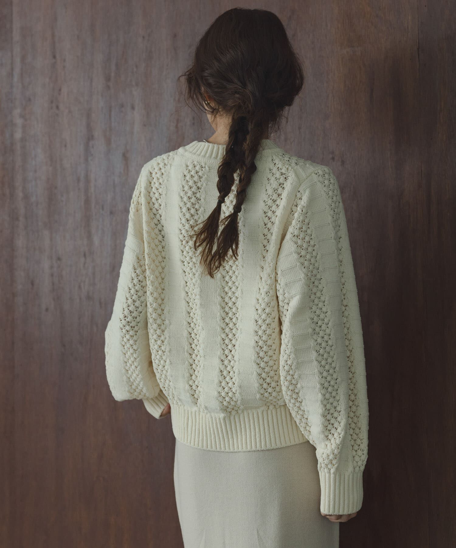 Sonny Label 「ベロアモールアイレット柄編みニットプルオーバー」|ニット・セーター|