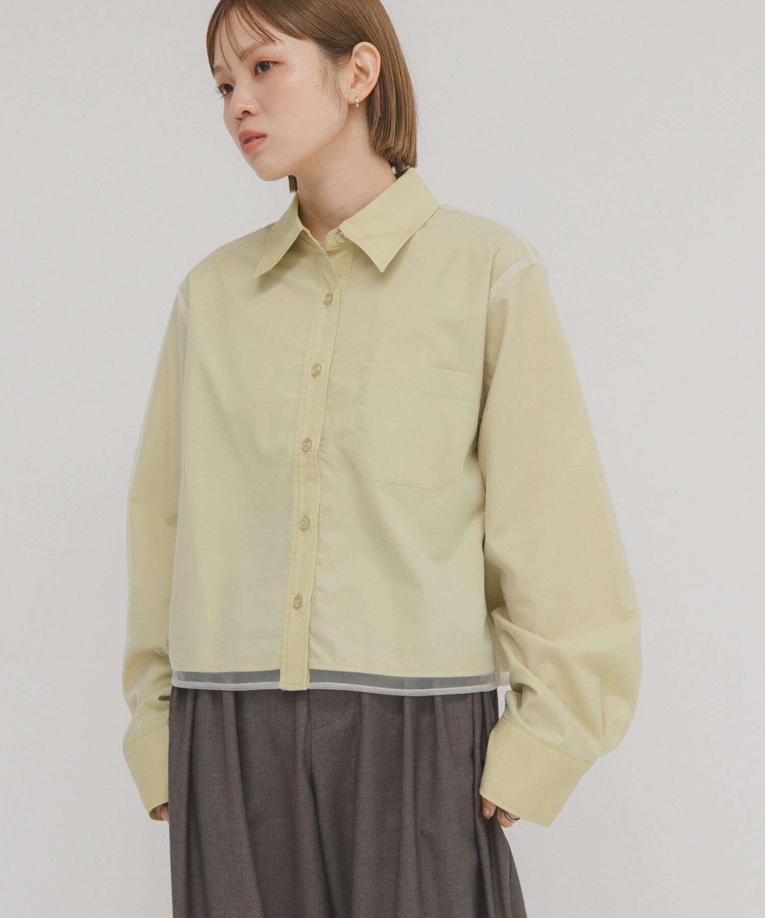  「チュールレイヤードショートシャツ」|シャツ・ブラウス|