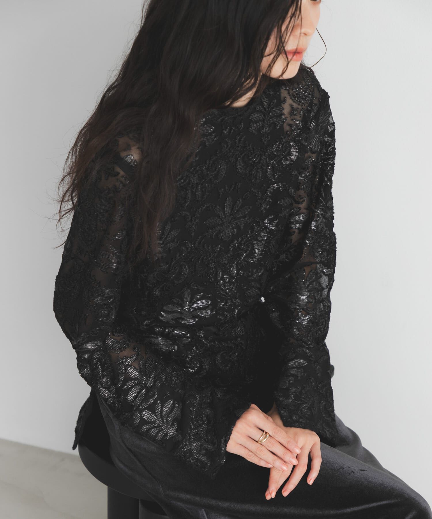  「チュールジャガードブラウス」|シャツ・ブラウス|