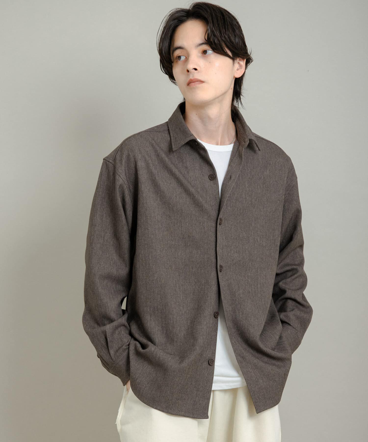 SENSE OF PLACE by URBAN RESEARCH「『UR TECH』ヘリンボーンレギュラーカラーシャツ」|シャツ・ブラウス|