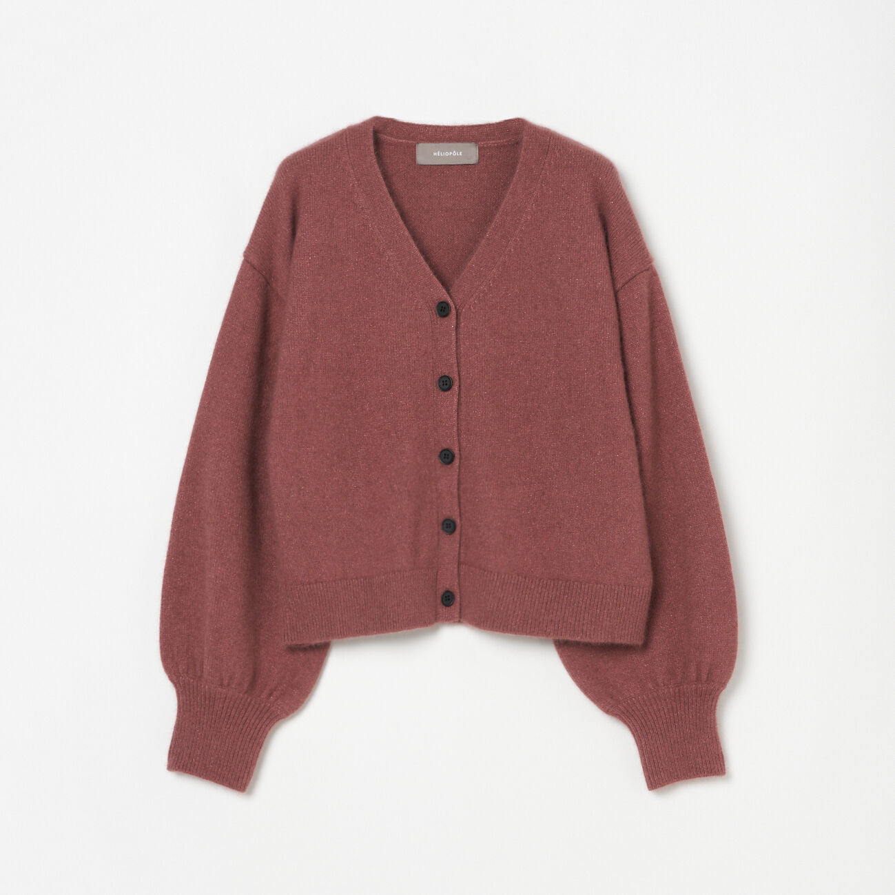 HELIOPOLE「HELIOPOLE GLITTER RACCOON CARDIGAN」|ニット・セーター|モーブ