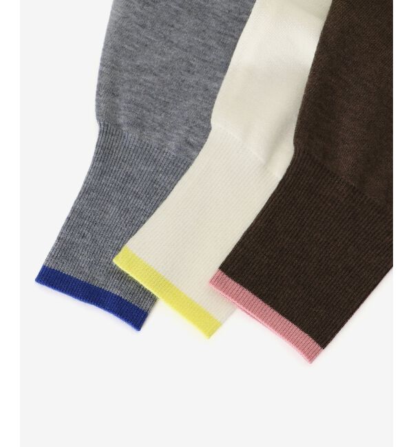  「《手洗い可能》ネック刺繍クルーネックニット」|ニット・セーター|