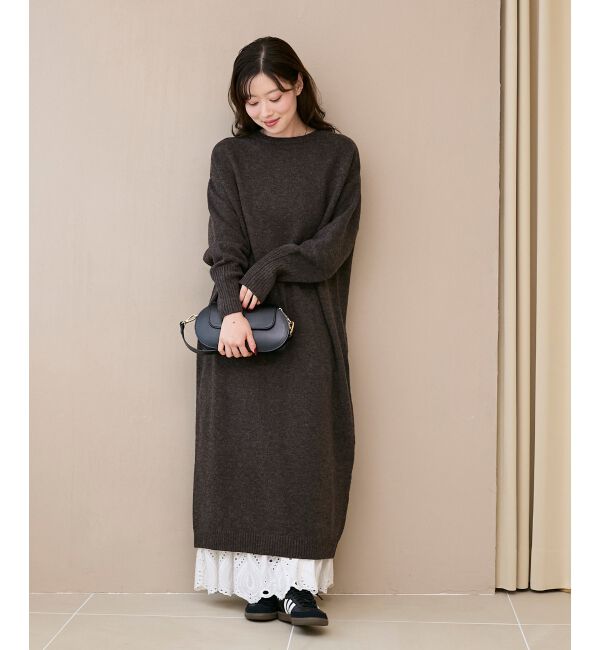  「ネックが選べるニットワンピース」|ワンピース|