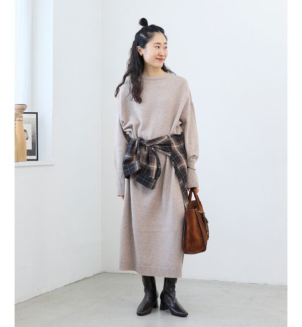  「ネックが選べるニットワンピース」|ワンピース|