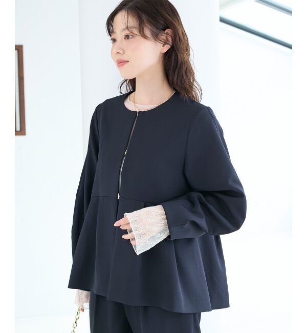  「袖切替シアーワッシャープルオーバー」|Tシャツ・カットソー|