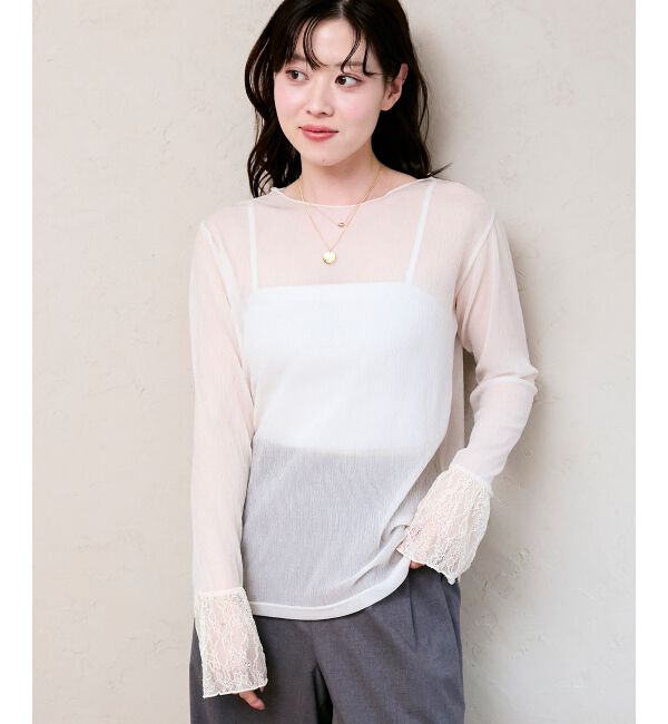  「袖切替シアーワッシャープルオーバー」|Tシャツ・カットソー|