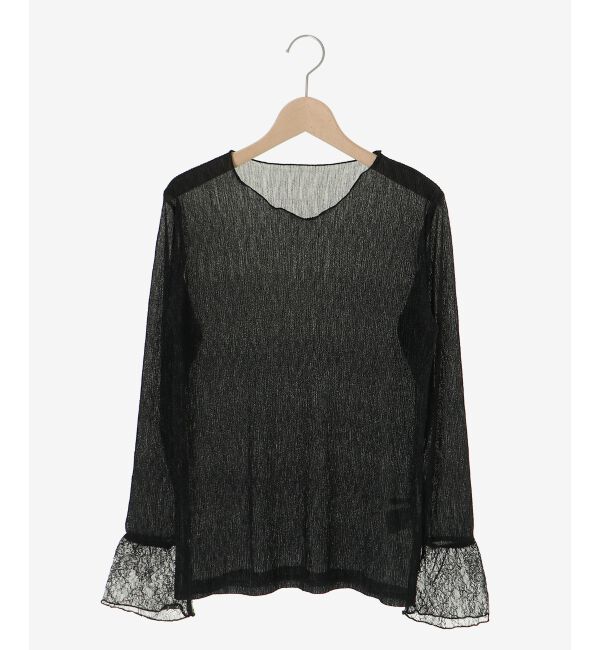  「袖切替シアーワッシャープルオーバー」|Tシャツ・カットソー|ブラック