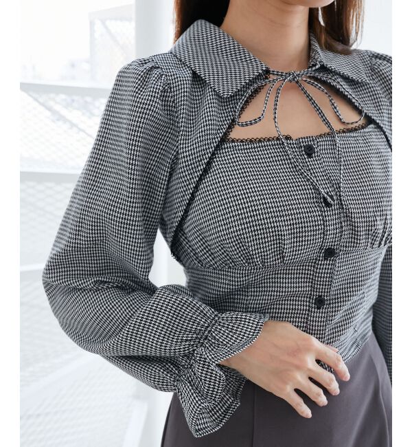  「デコルテオープン長袖ブラウス」|シャツ・ブラウス|