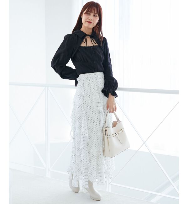  「デコルテオープン長袖ブラウス」|シャツ・ブラウス|