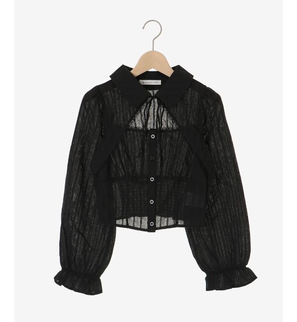  「デコルテオープン長袖ブラウス」|シャツ・ブラウス|