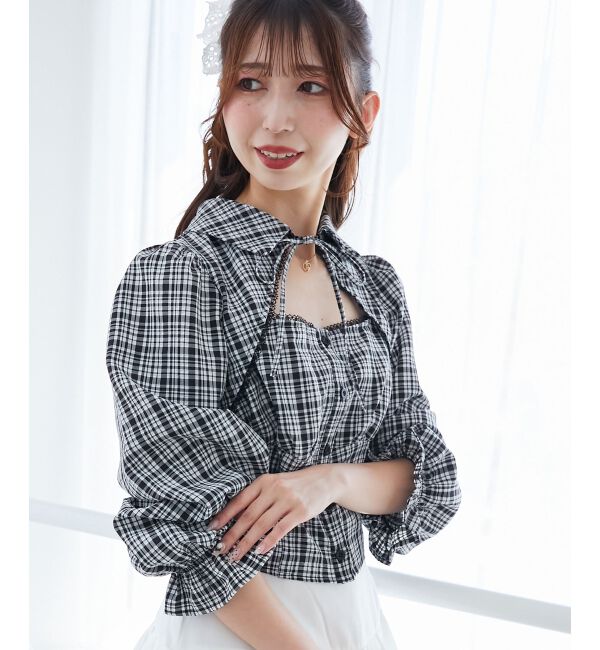  「デコルテオープン長袖ブラウス」|シャツ・ブラウス|