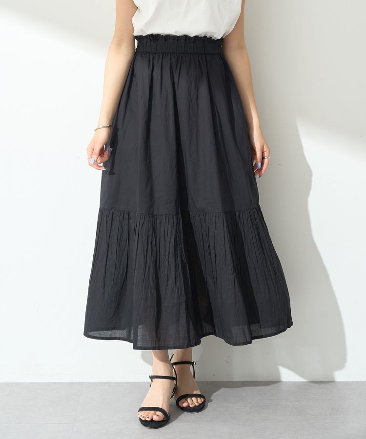 earth music&ecology「クリンクルスカート」|フレア|Black