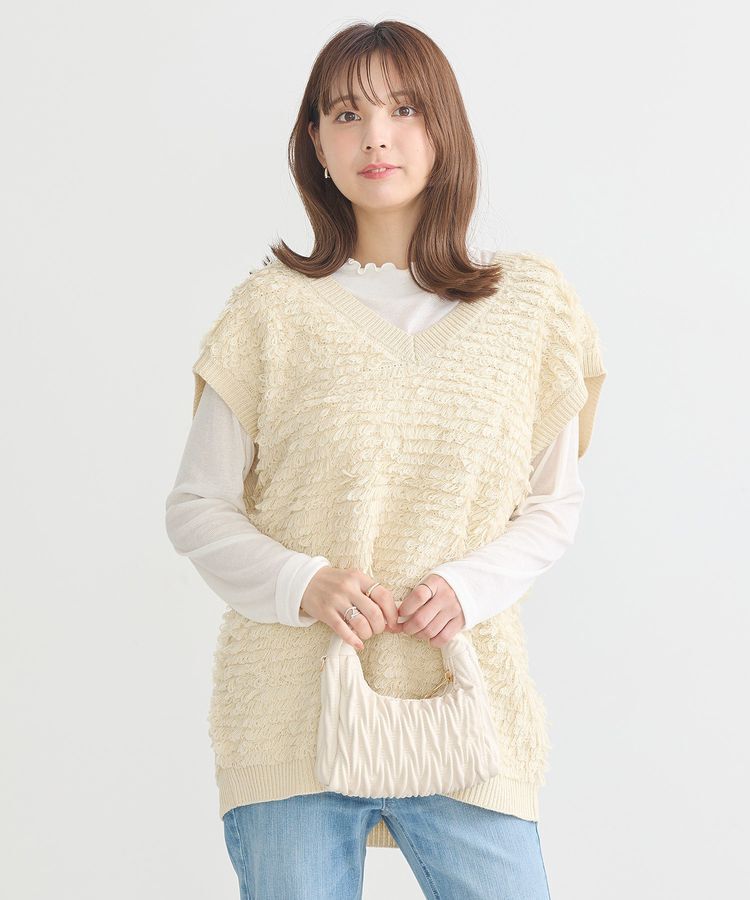 earth music&ecology「ループ編みベスト」|ベスト・ジレ|