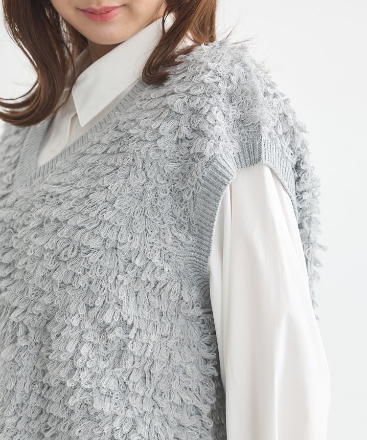 earth music&ecology「ループ編みベスト」|ベスト・ジレ|