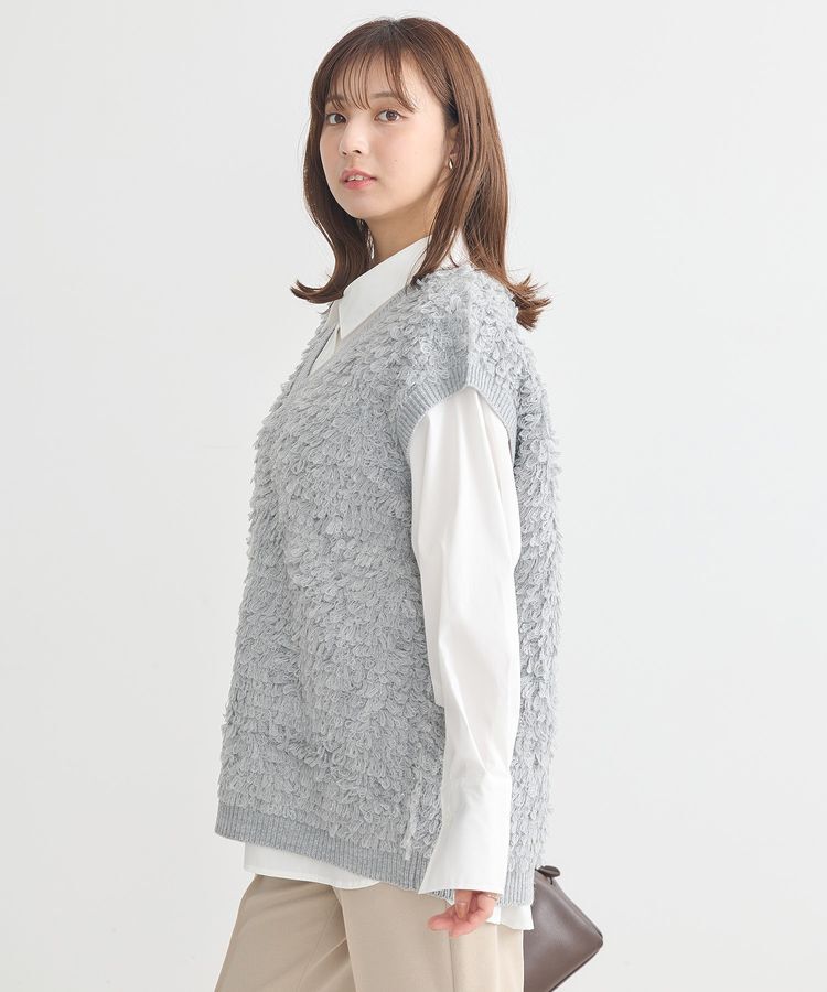 earth music&ecology「ループ編みベスト」|ベスト・ジレ|